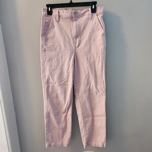 Madewell Light Pink Straight-Leg Pants Romantic Blush Cropped High Rise Pastel